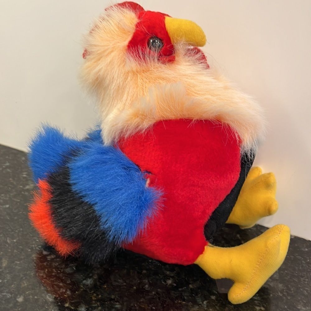 Plush Land Bright Multi Color Stuffed 10” Rooster Animal Toy